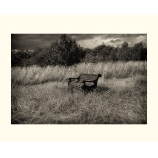 photo print bench black and white landscape